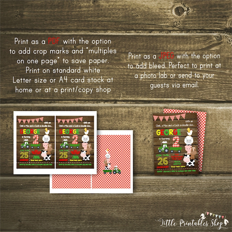 Farm Birthday Invitation for Boy or Girl, Instant Download, Editable and printable by you with Corjl, Barnyard Invitation, Farm Party Invite image 7