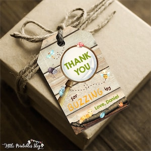 Bugs Thank You Tags, Instant Download, Printable Bug Party Tags, Editable Insect Party Favors, Boy Birthday Thank You cards, Bug Hang Tags