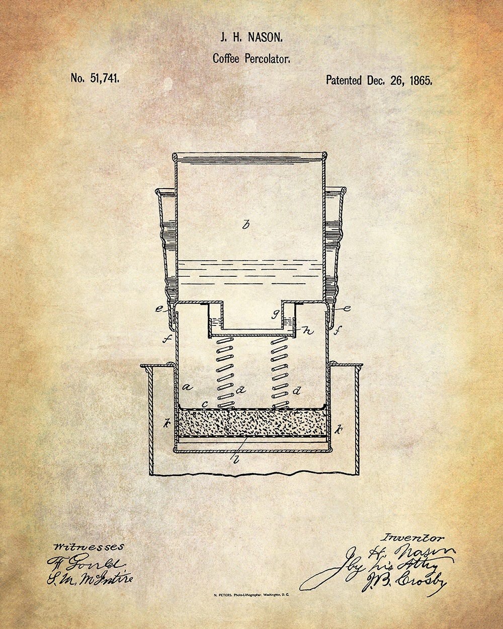 Coffee Percolator Patent Art Print Coffee Percolator Patent Art Print