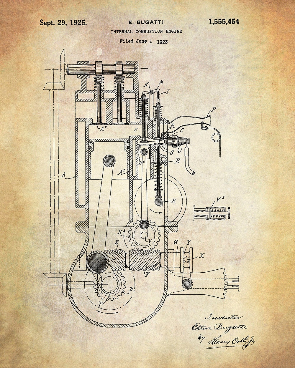bugatti engine patent art print ettore bugatti internal combustionbugatti engine patent art print ettore bugatti internal combustion engine patent art print automotive engine patent print