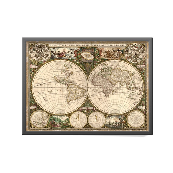 Landkarte Nova Totius Terrarum Orbis Tabula Auctore F De Wit