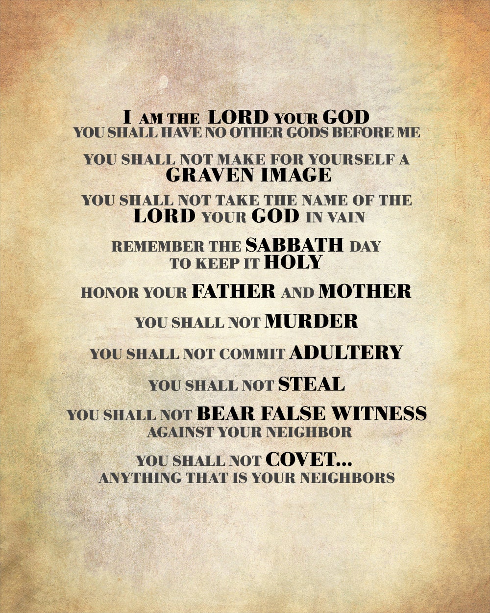 The Ten Commandments Wall Art Print