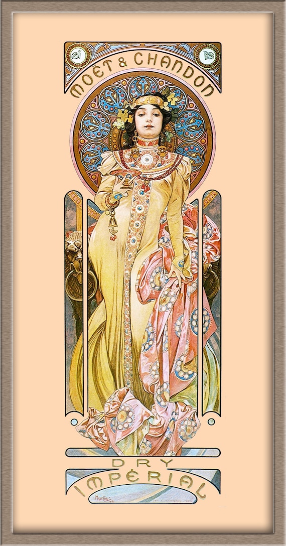 fine art print various sizes Moet /& Chandon vintage poster Mucha