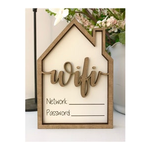 Wifi Password Sign,Office Decor,Guest Room Decor,Network & Password/Practical Decor,House Shelf,Wood Sign,Personalized Wifi Network,Hot Spot