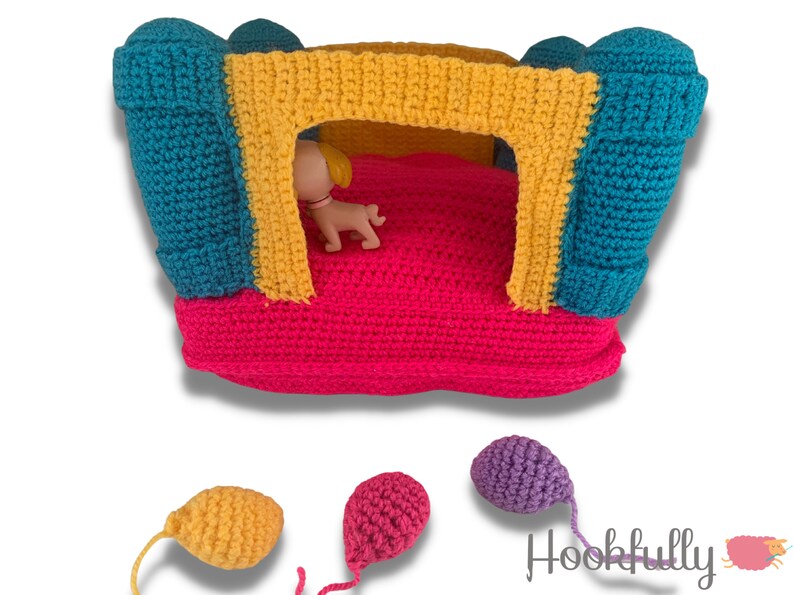 PDF Crochet Pattern mini bouncy castle toy AKA bounce house image 7