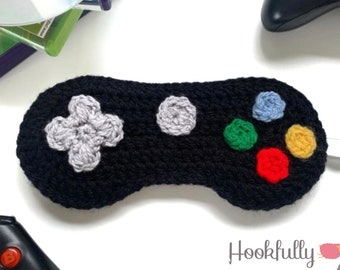 PDF Crochet Pattern - Gamer sleep mask - blindfold - Games controller themed children’s or adult eye mask