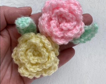 Crochet Rose Applique Pattern | Beginner Flower Motif (PDF Pattern)