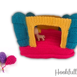 PDF Crochet Pattern mini bouncy castle toy AKA bounce house image 1