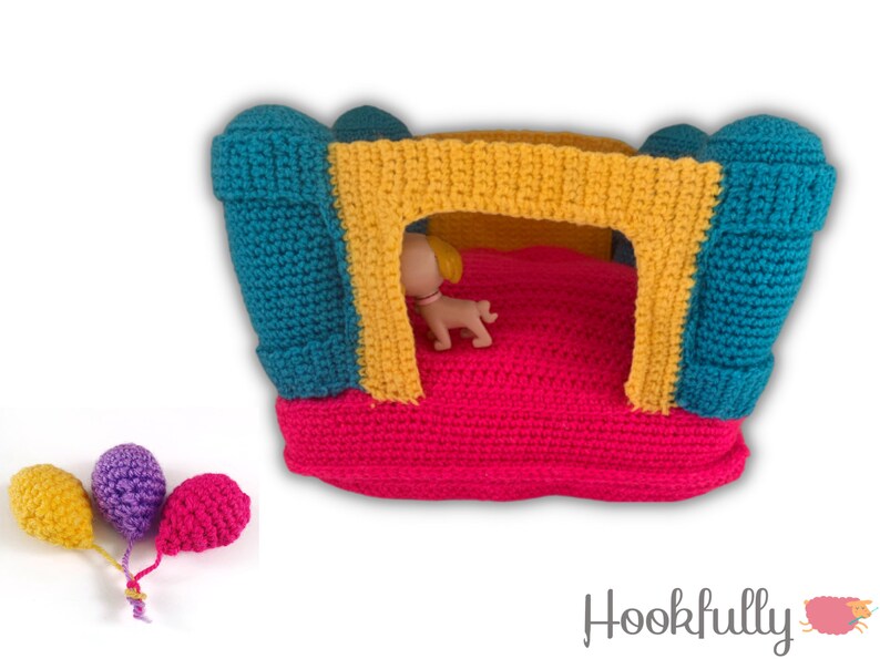 PDF Crochet Pattern mini bouncy castle toy AKA bounce house image 1