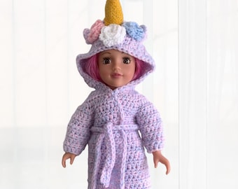 Patron au crochet PDF Peignoir de poupée Robe de chambre à