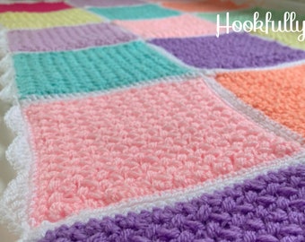 PDF Crochet Pattern - Busy Lizzy’s patchwork blanket