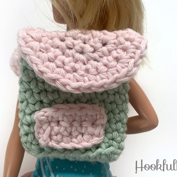 PDF Crochet Pattern - Doll Backpack - Mini rucksack keychain crochet pattern easy