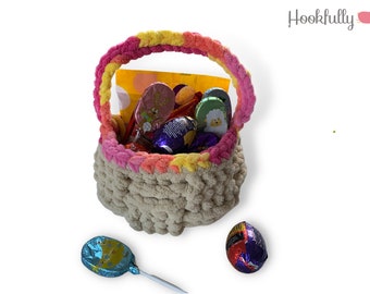 PDF Crochet Pattern - Easter Basket for kids - Quick and easy with super bulky blanket yarn