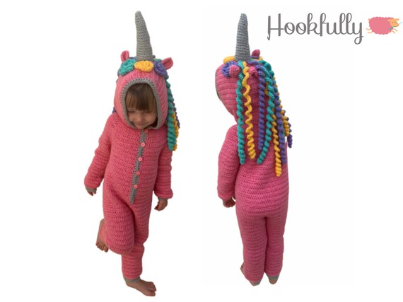 PDF Crochet Pattern Unicorn Kids Onesie Pyjamas Easy Girls Hooded Sleep Suit Children s Crochet Clothes Toddler Child Tween Sizes Etsy UK