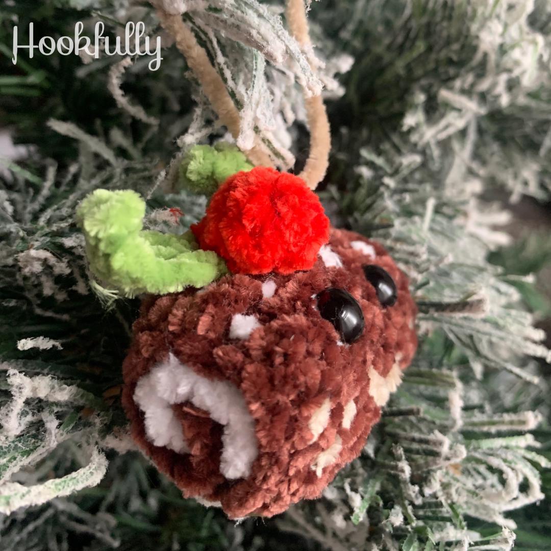 Yule Pattern PDF Crochet Pattern | Yule Log Ornament | Hanging Christmas Decoration ...