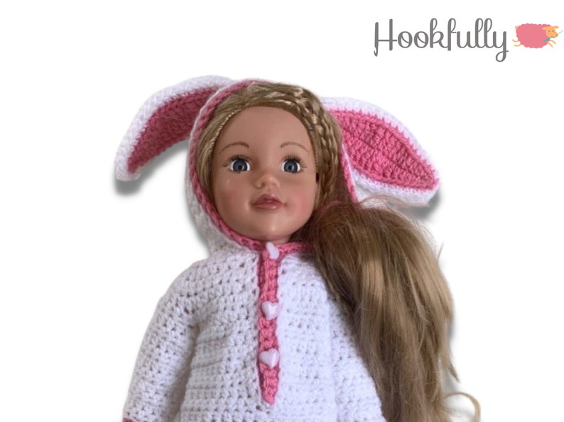 PDF Crochet Pattern Bunny Dolls Onesie. 18 Child Doll Etsy UK