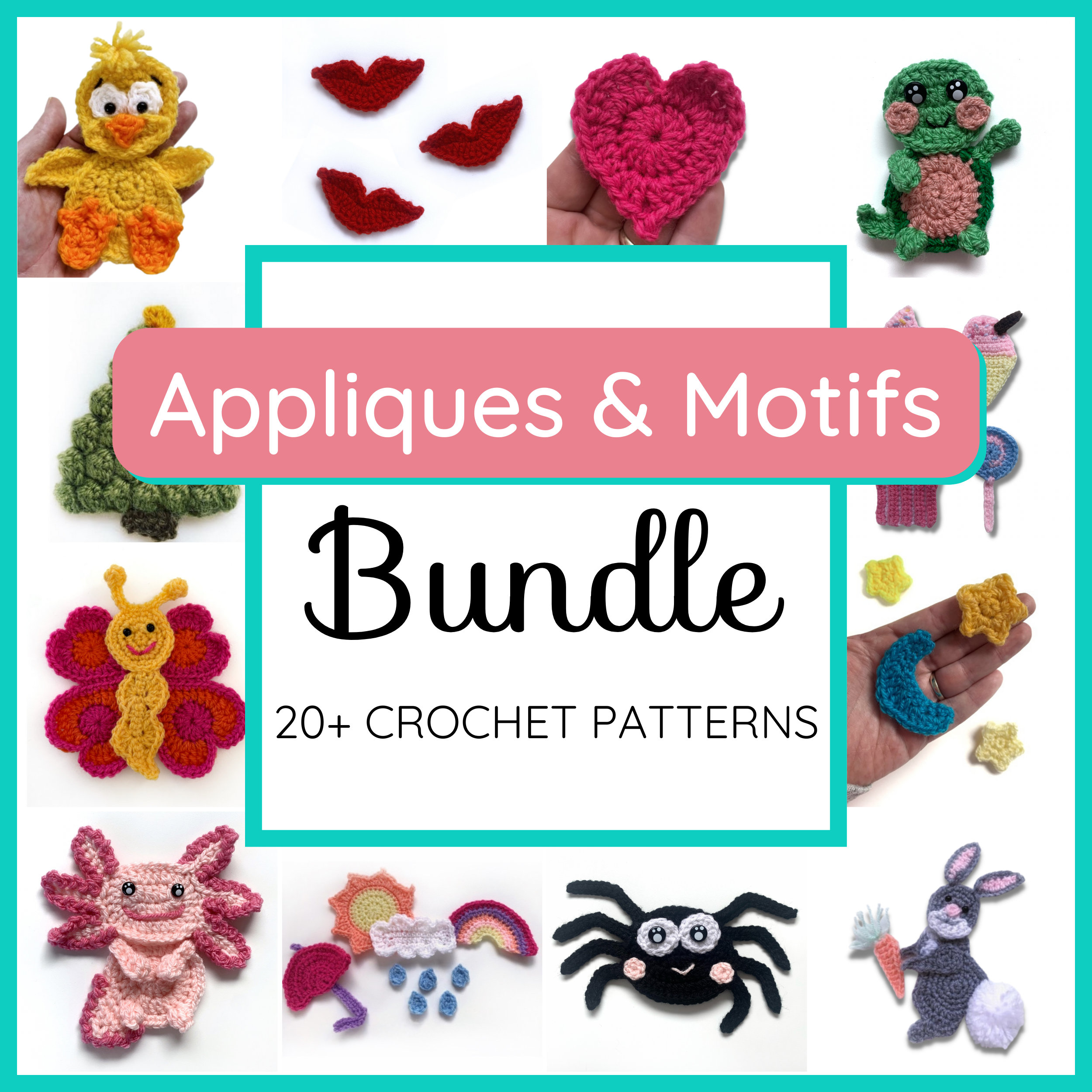 Motif and Applique Crochet Pattern Bundle
