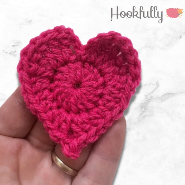 PDF Crochet Pattern - Simple crochet heart appliqué