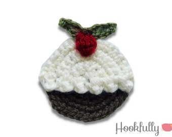 PDF Crochet Pattern - Christmas pudding appliqué