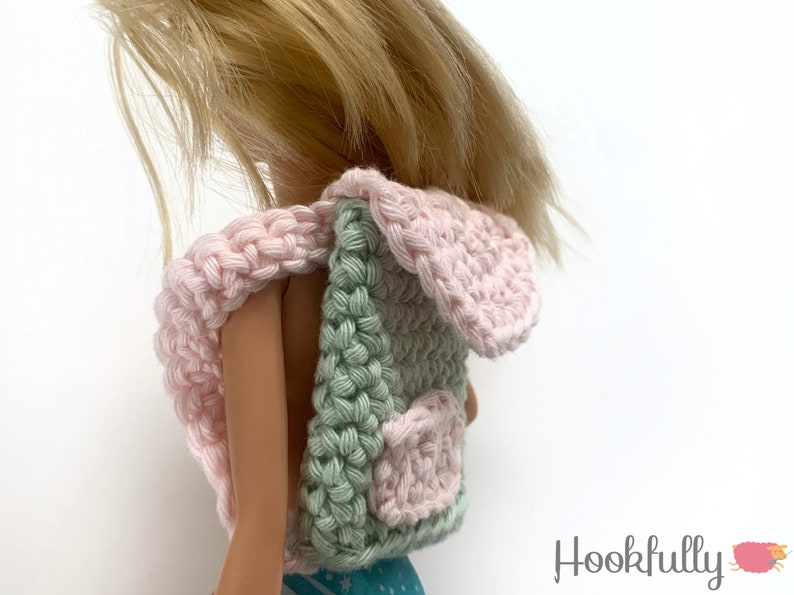 PDF Crochet Pattern Doll Backpack Mini rucksack keychain crochet pattern easy image 4