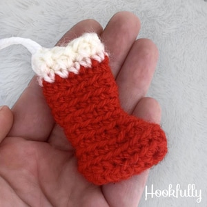 PDF Crochet Pattern | Small Christmas Stocking | Tiny Stocking | Christmas Ornament Decoration | Quick Easy Xmas Project | Tree Decor Idea