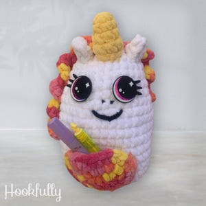 Patrón de crochet en PDF / Juguete amigurumi de unicornio blando / Almohada para niñas / Cojín para niños / Peluche de unicornio de crochet / Peluche fácil de crochet para niños pequeños