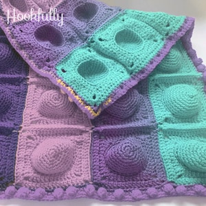 PDF Crochet Pattern | Bubble Burst Blanket | Kids Fidget Interactive Rainbow Toy Blanket | Easy Fidget Pop Children Blanket | Teen Gift Idea