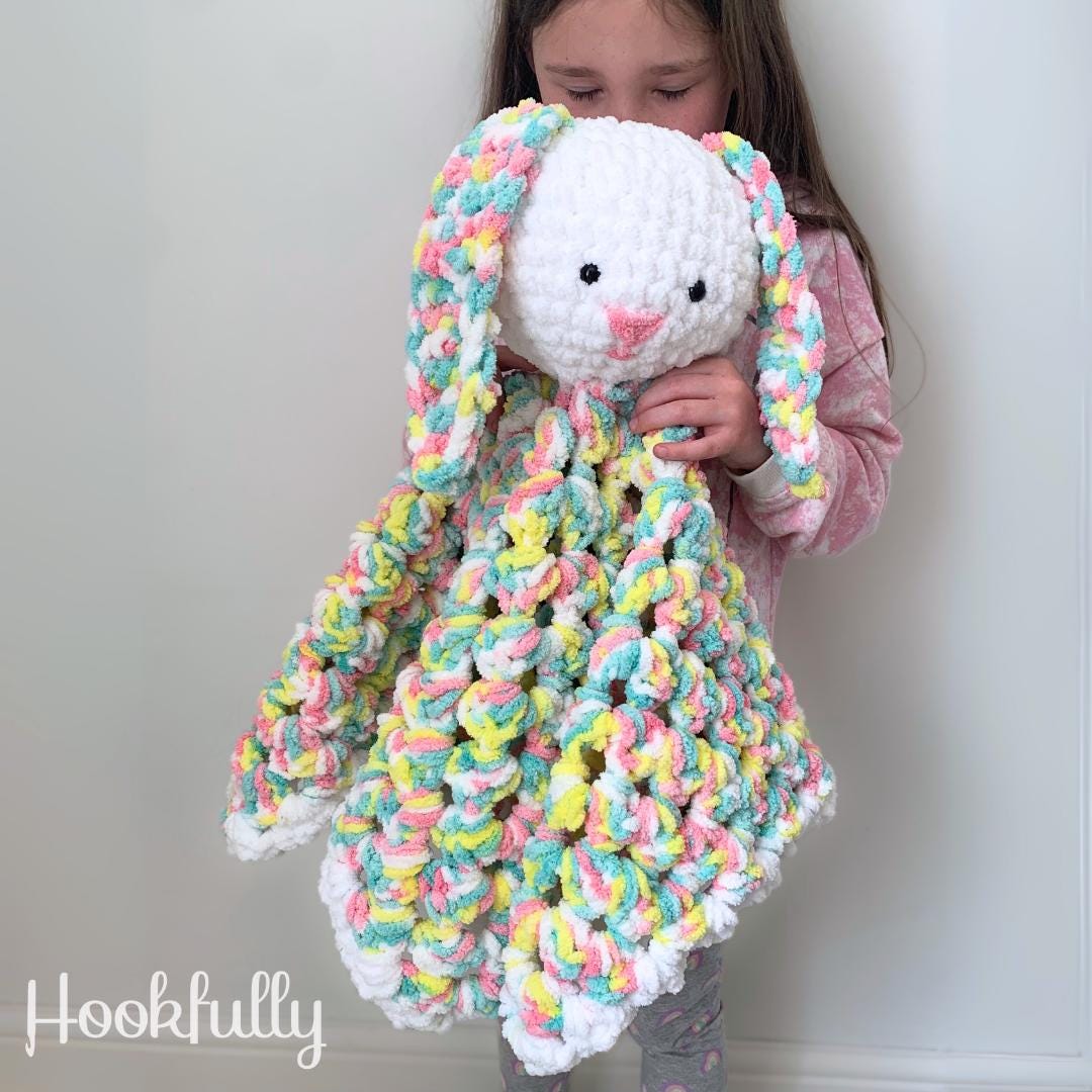 40 Bunny Lovey Crochet Patterns for Sweet Baby Gifts and Nursery Keepsakes 26 Crochet Pattern Giant Bunny Lovey Easy Amigurumi Blanket