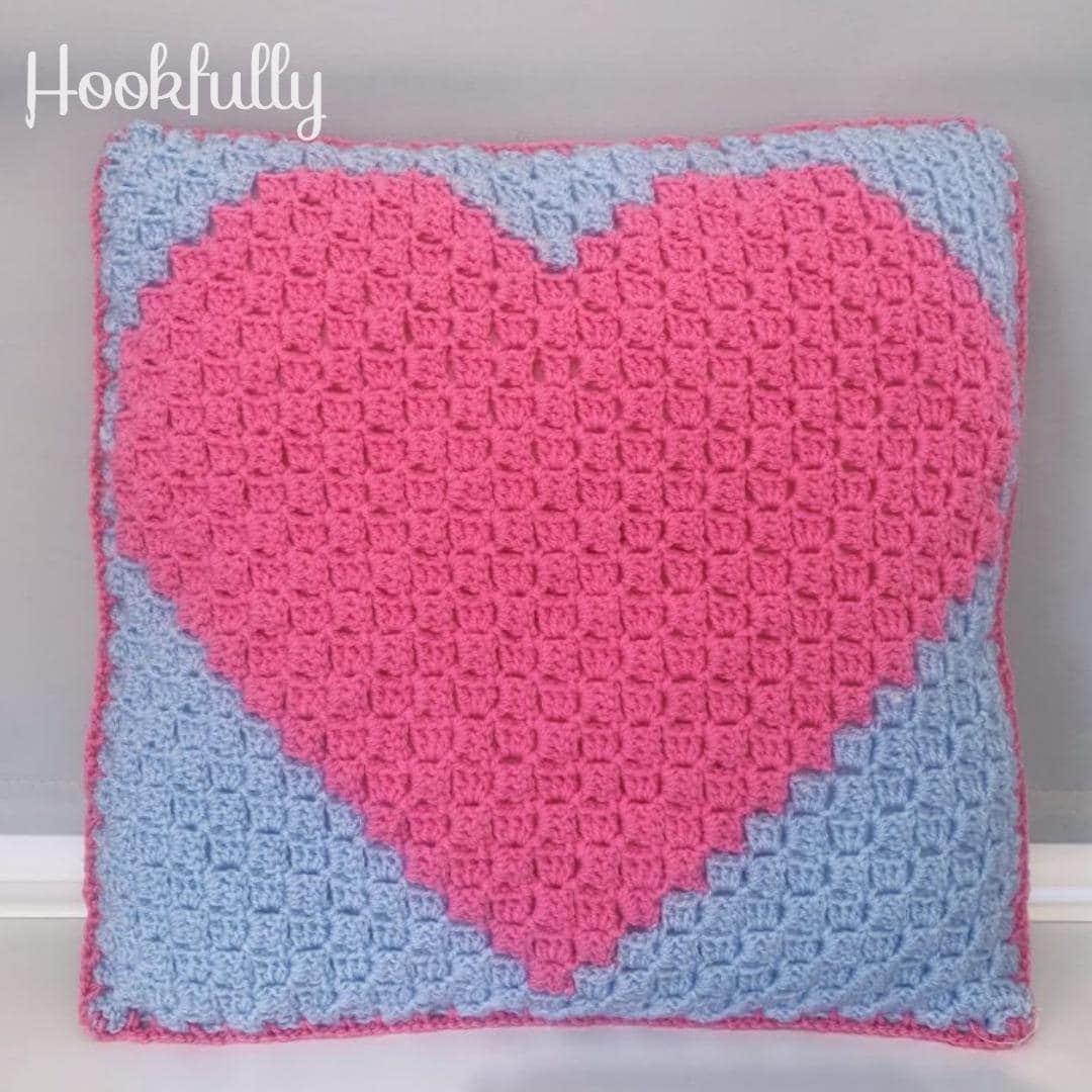Love Heart Crochet Cushion Pattern