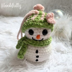 PDF Crochet Pattern | Snowman Christmas Ornament | Small Hanging Christmas Decoration | Easy Beginner Amigurumi Project | Quick Gift Idea
