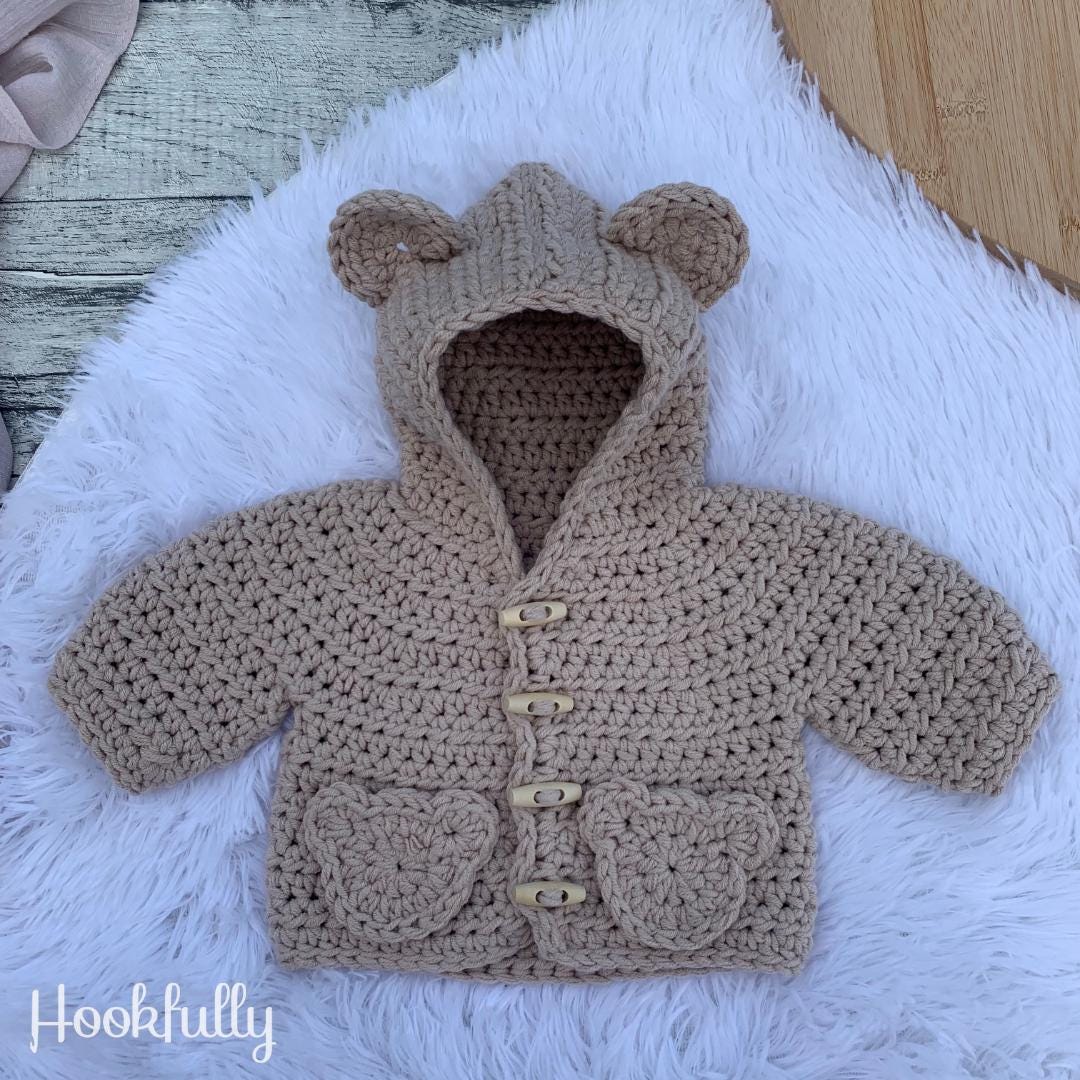 39 Crochet Jacket Patterns with Cardigans, Vests, and Hooded Styles 24 Crochet Pattern Baby Jacket Hooded Coat For Baby Boys or