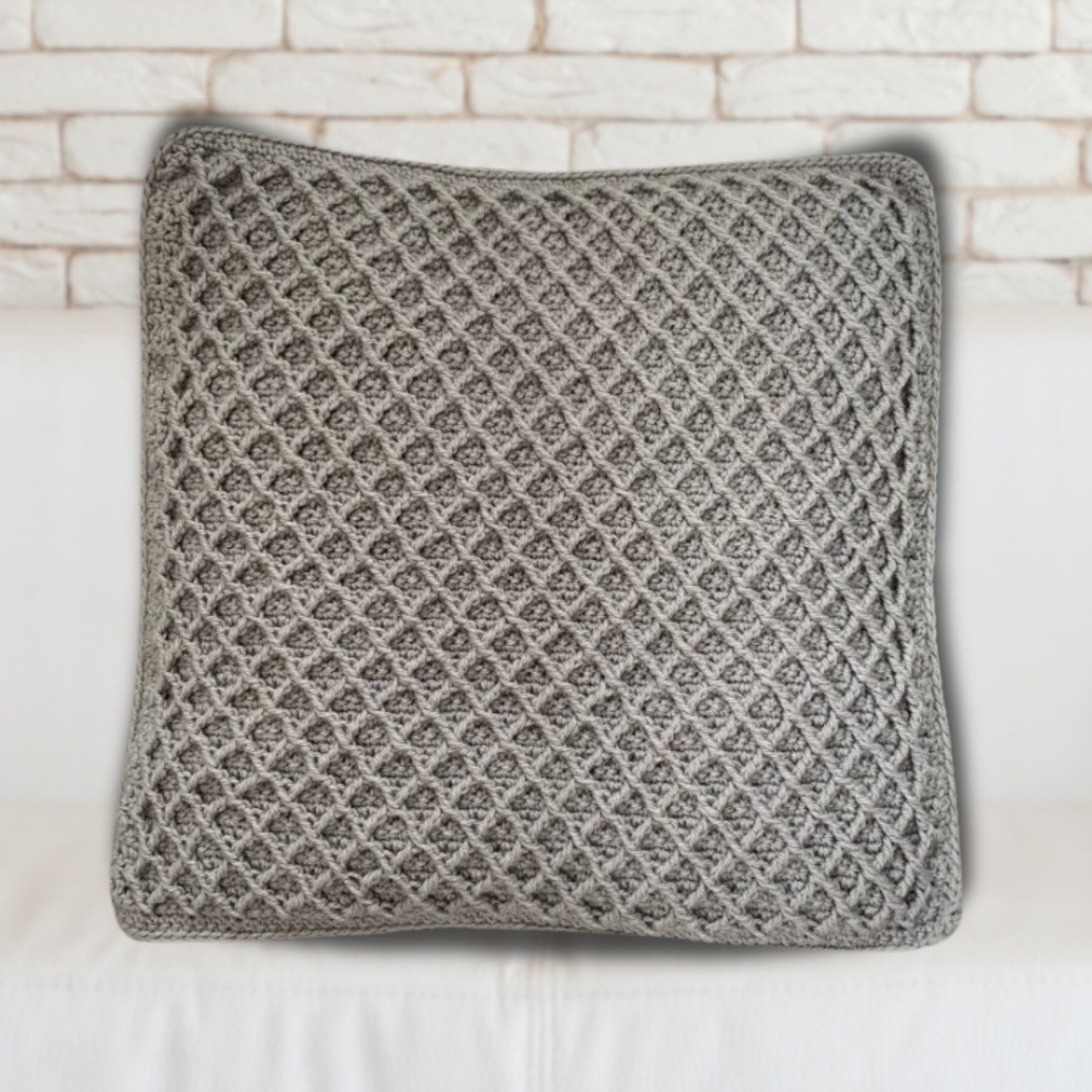 35 Beautiful and Stylish Monochrome Crochet Patterns 8 Crochet Pattern Modern Pillow Diamond Stitch Cushion One