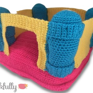 PDF Crochet Pattern mini bouncy castle toy AKA bounce house image 9