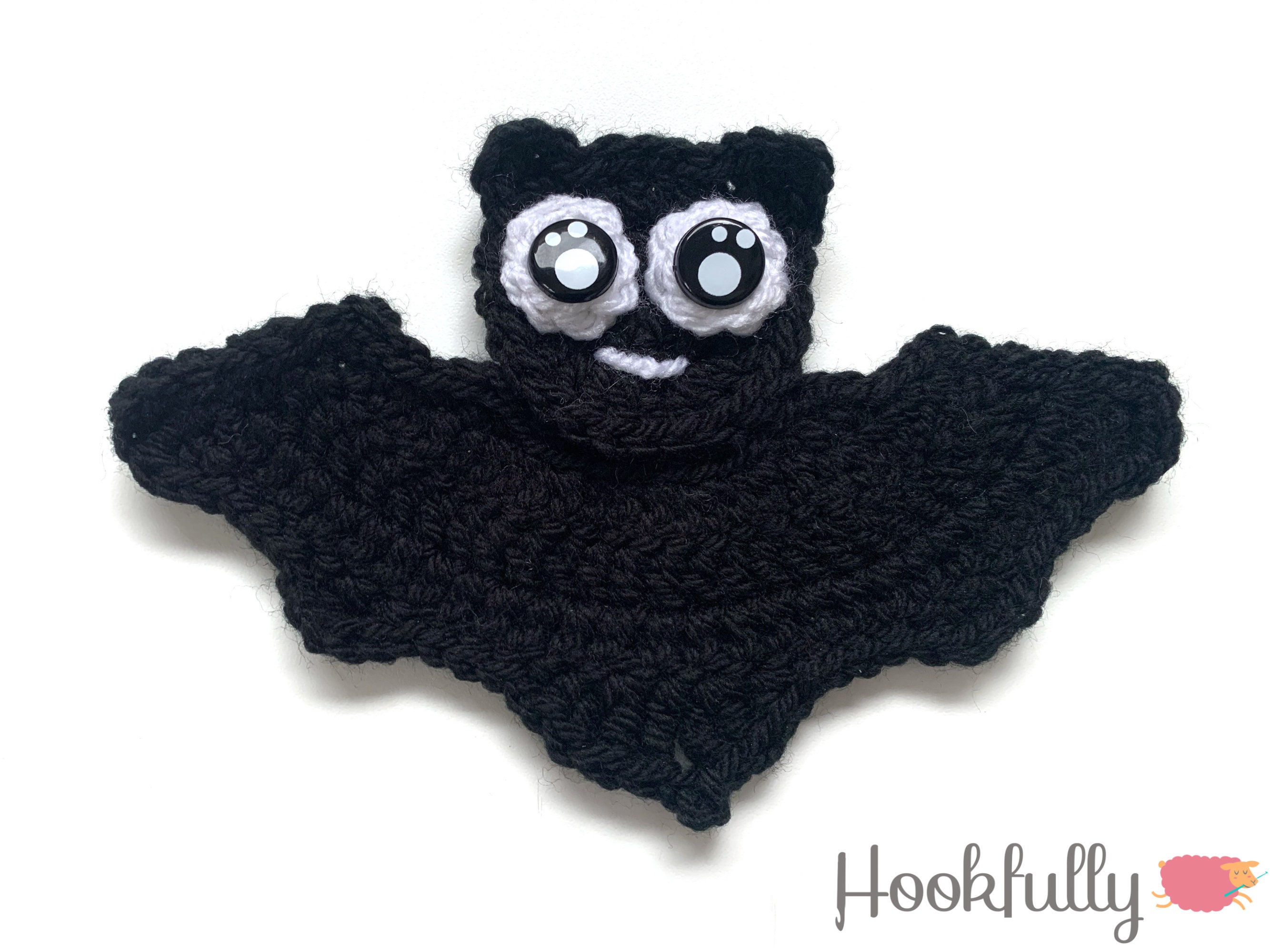 40 Crochet Witchy Stuff Patterns with Hats, Bats, and Ghosts 14 Cute Halloween Bat Applique Flat Bat Motif Crochet