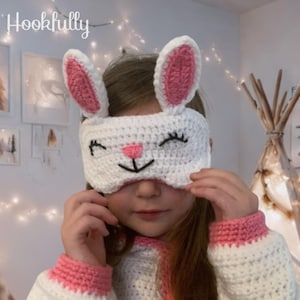 PDF-haakpatroon | Oogmasker konijn | Konijnenblinddoek voor kinderen | Jongens of meisjes | Cadeau-idee voor Pasen | Slaaphulpmiddel | Leuk accessoire voor het slapengaan voor kinderen