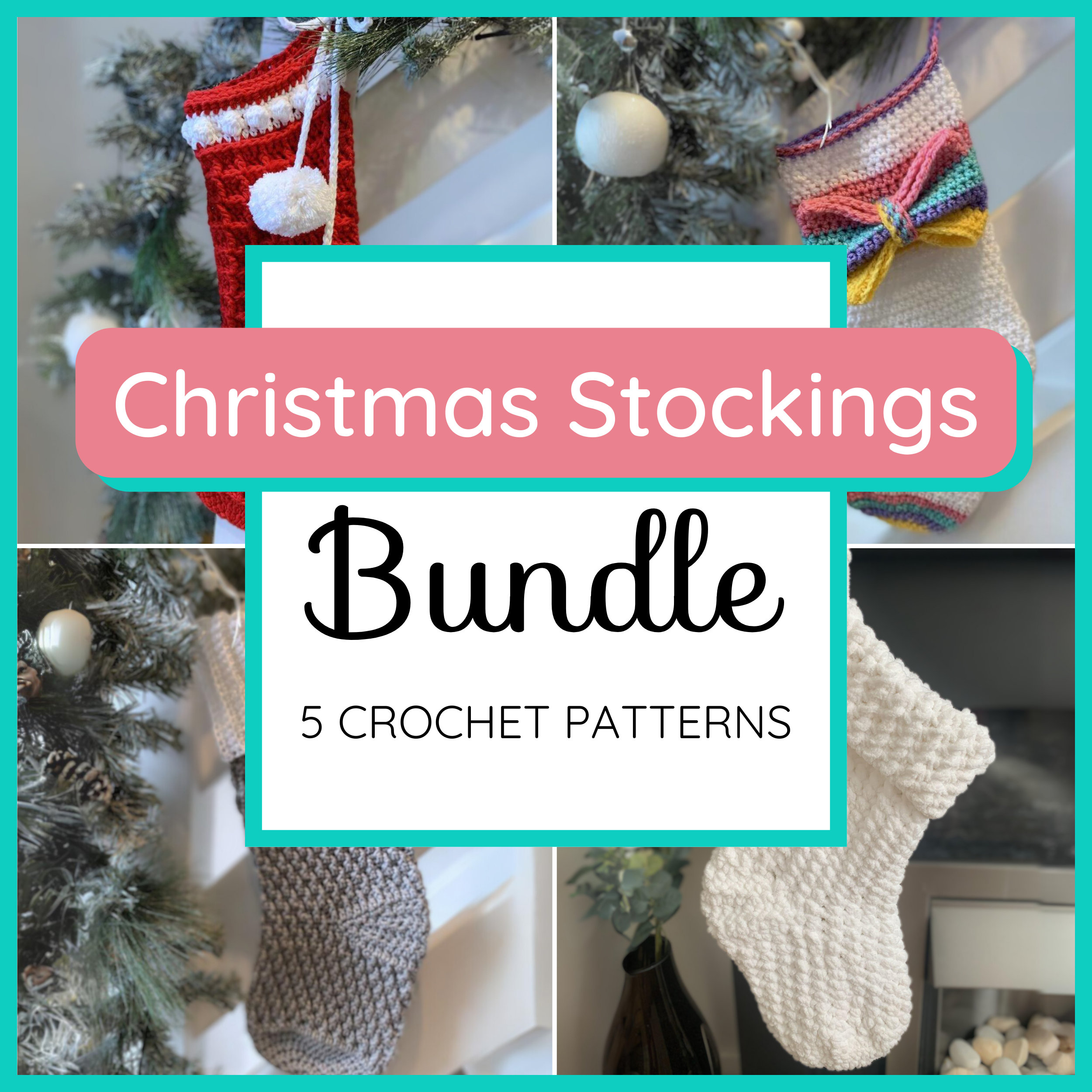 39 Christmas Stocking Crochet Patterns for Handmade Holiday Keepsakes 11 5 Christmas stockings Crochet Pattern Bundle Deal 5
