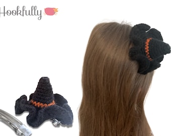 Crochet pattern pdf witch hat Halloween hair accessory