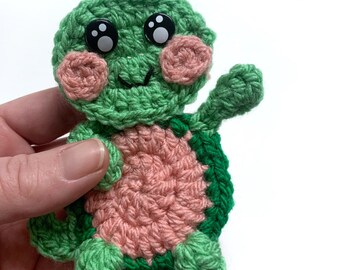 PDF Crochet Pattern - Baby Turtle Applique -Flat Animal Motif