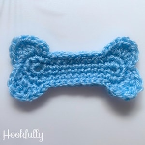 PDF Crochet Pattern | Dog Bone Applique | Flat Bone Motif | Easy Crochet Project For Pets | Puppy Blanket Topper | Simple DK Crochet Project
