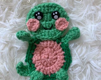 PDF Häkelanleitung | Schildkröte Applikation | Wohnung Tier Motiv |  Kinder Babydecke Topper | Schnelles einfaches Häkelprojekt | Jungen und Mädchen Schildkröte