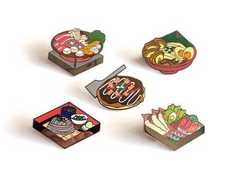 Japanese Food Enamel Pin Set