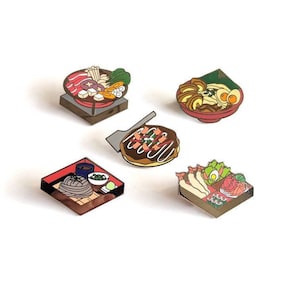 Japanese Food Enamel Pin Set