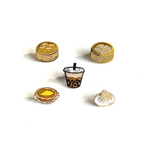 Dim sum enamel pin set