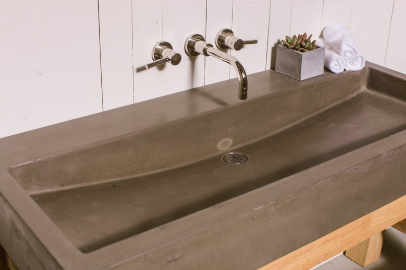 Hensley Trough Concrete Vanity Sink Bathroom Ramp Sloped Custom