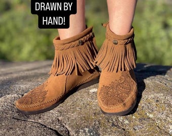 Botas Mocasín Flecos de Merche Mariposa
