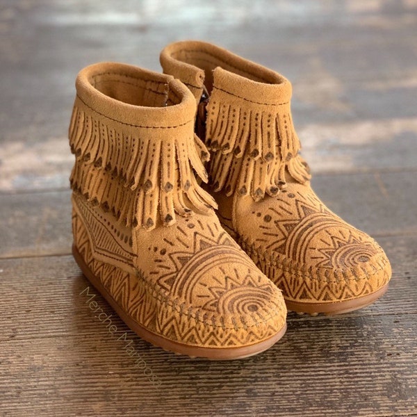 Children’s Girls Boys Moccasin Boots by Merche Mariposa