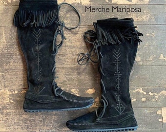 Moccasins Knee High Boots Arrrow by Merche Mariposa