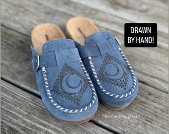 Suede Buckle Clogs by Merche Mariposa