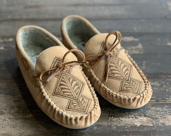 Mens Moccasins Slippers by Merche Mariposa