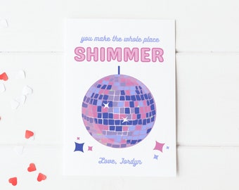 You Make The Whole Place Shimmer Valentine's Day Cards, Taylor Printable Valentine, Editable Instant Download